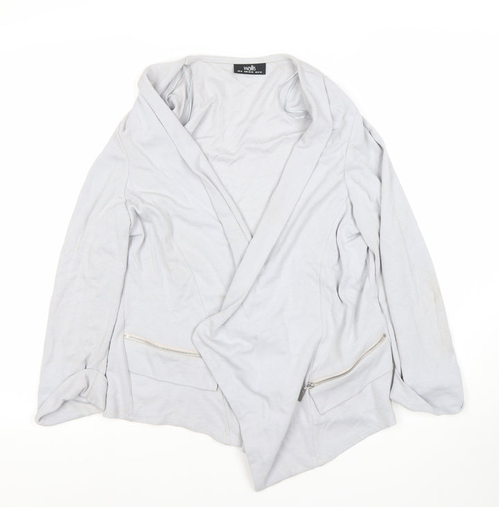 Wallis Women's Grey M Cardigan with Zip Accents