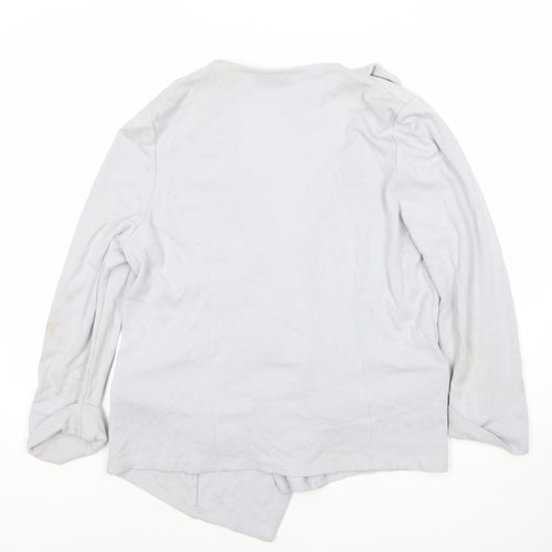 Wallis Women's Grey M Cardigan with Zip Accents