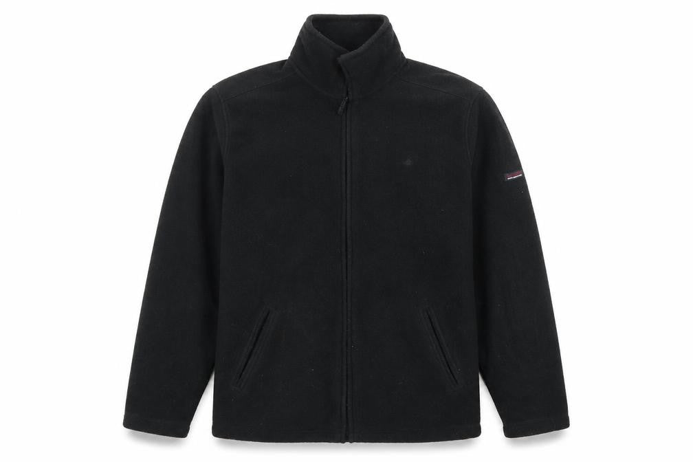 Front view of Maine New England Men's Black Fleece Jacket M Full Zip Winter