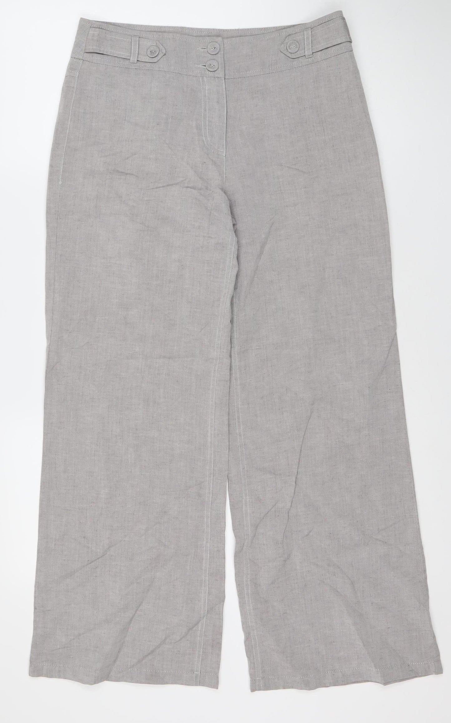 Marks and Spencer Women's Grey Linen Trousers Size 10