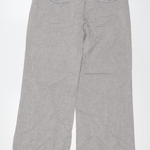 Marks and Spencer Women's Grey Linen Trousers Size 10