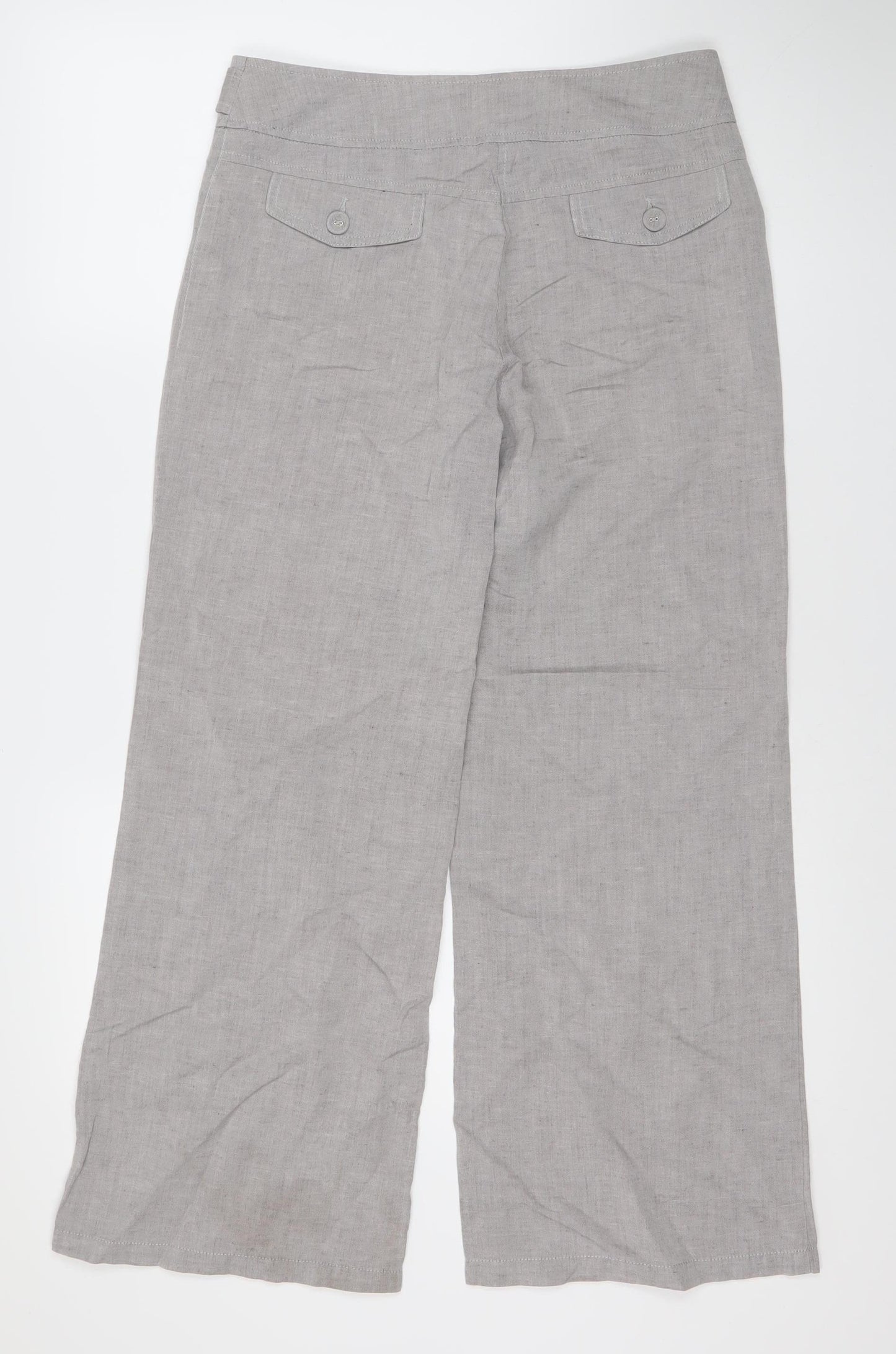 Marks and Spencer Women's Grey Linen Trousers Size 10