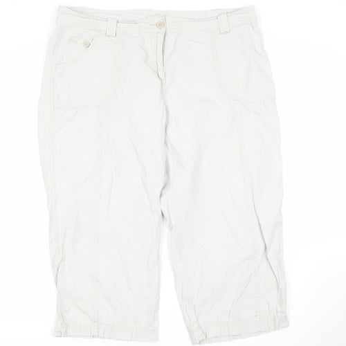 Marks and Spencer Women's White Cropped Trousers