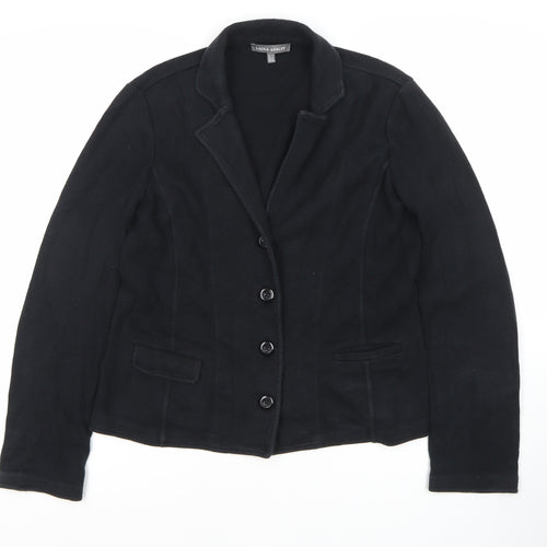 Laura Ashley Women's Black Cotton Blazer Size 12