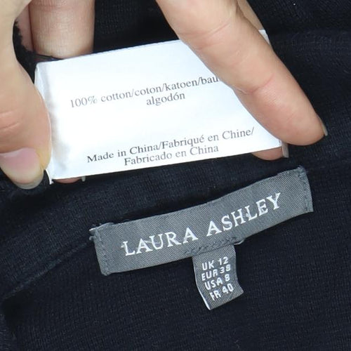 Laura Ashley Women's Black Cotton Blazer Size 12