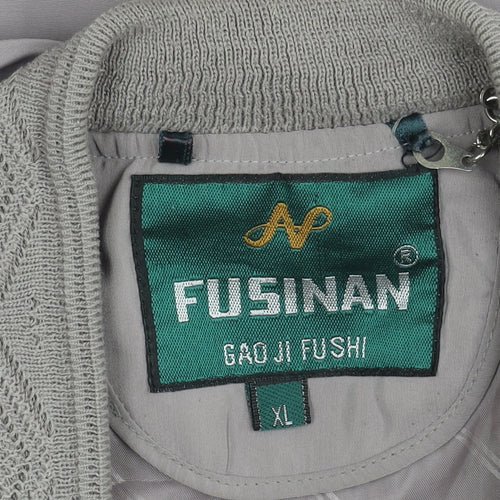 Fusinan Women’s Grey Buttoned Jacket XL