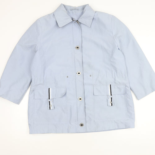 Bm Women's Blue Medium Coat - Casual, Buttoned, Mid-Length