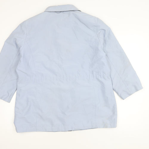 Bm Women's Blue Medium Coat - Casual, Buttoned, Mid-Length