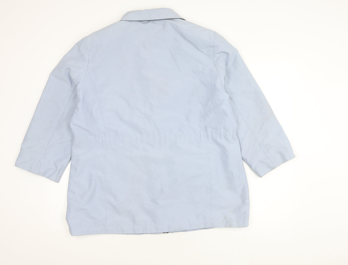 Bm Women's Blue Medium Coat - Casual, Buttoned, Mid-Length