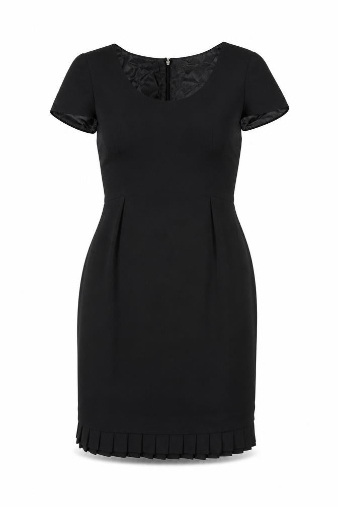 Front view of Jigsaw Women's Black Dress, size 12, with Zip Closure