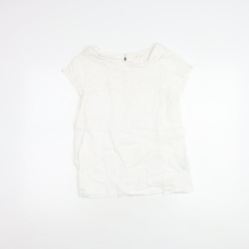 White Stuff Women's White Linen Blouse Size 12