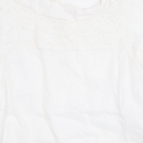 White Stuff Women's White Linen Blouse Size 12