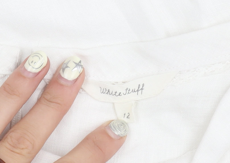 White Stuff Women's White Linen Blouse Size 12