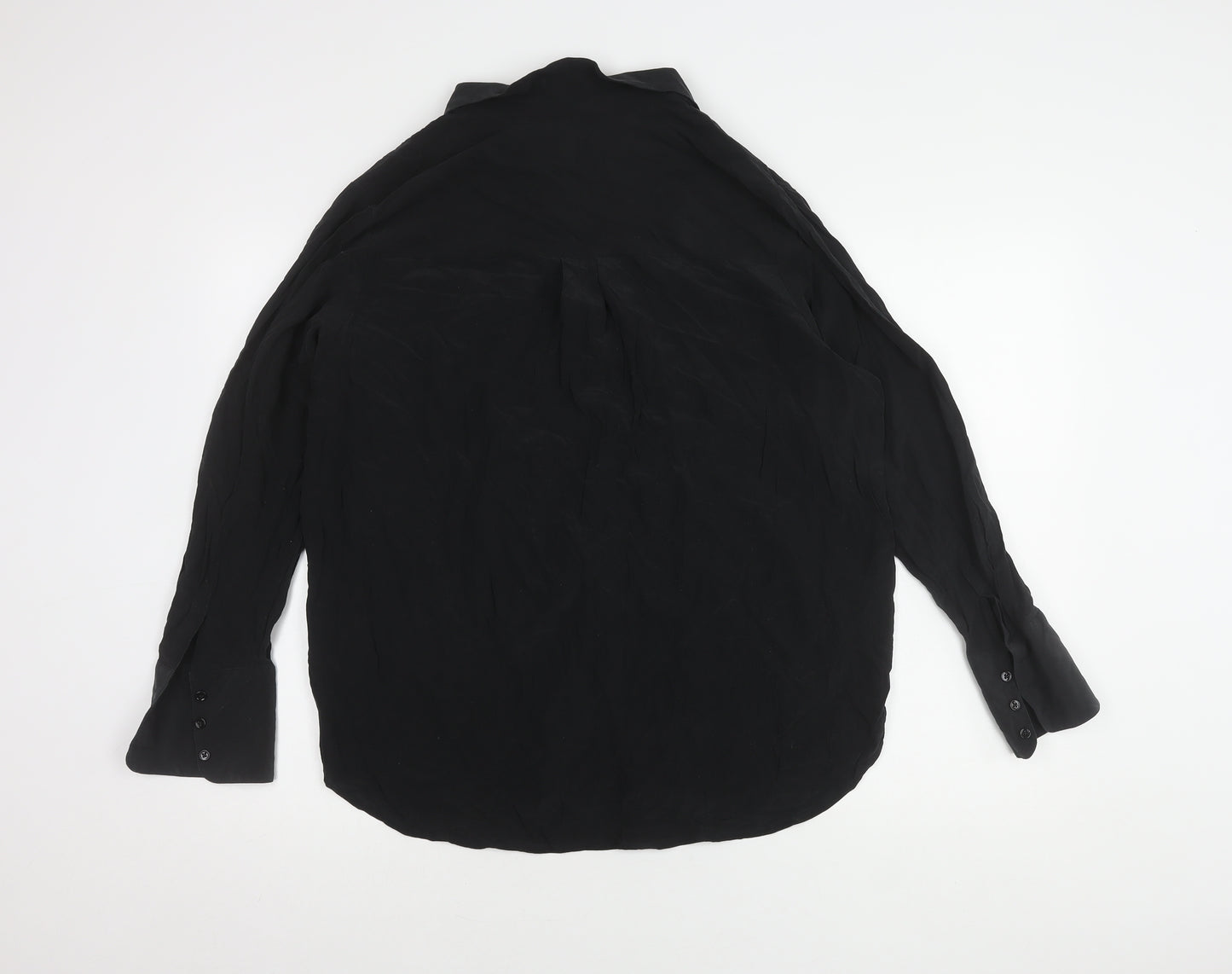 Marks and Spencer Women's Black Silk Blouse, Size 16