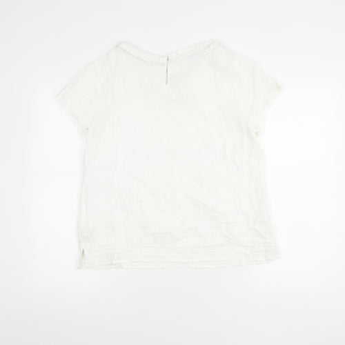 White Stuff Women's White Blouse, Size 12, Boat Neck Top