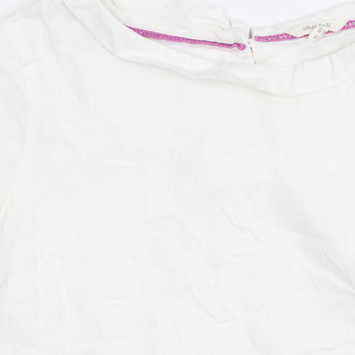 White Stuff Women's White Blouse, Size 12, Boat Neck Top