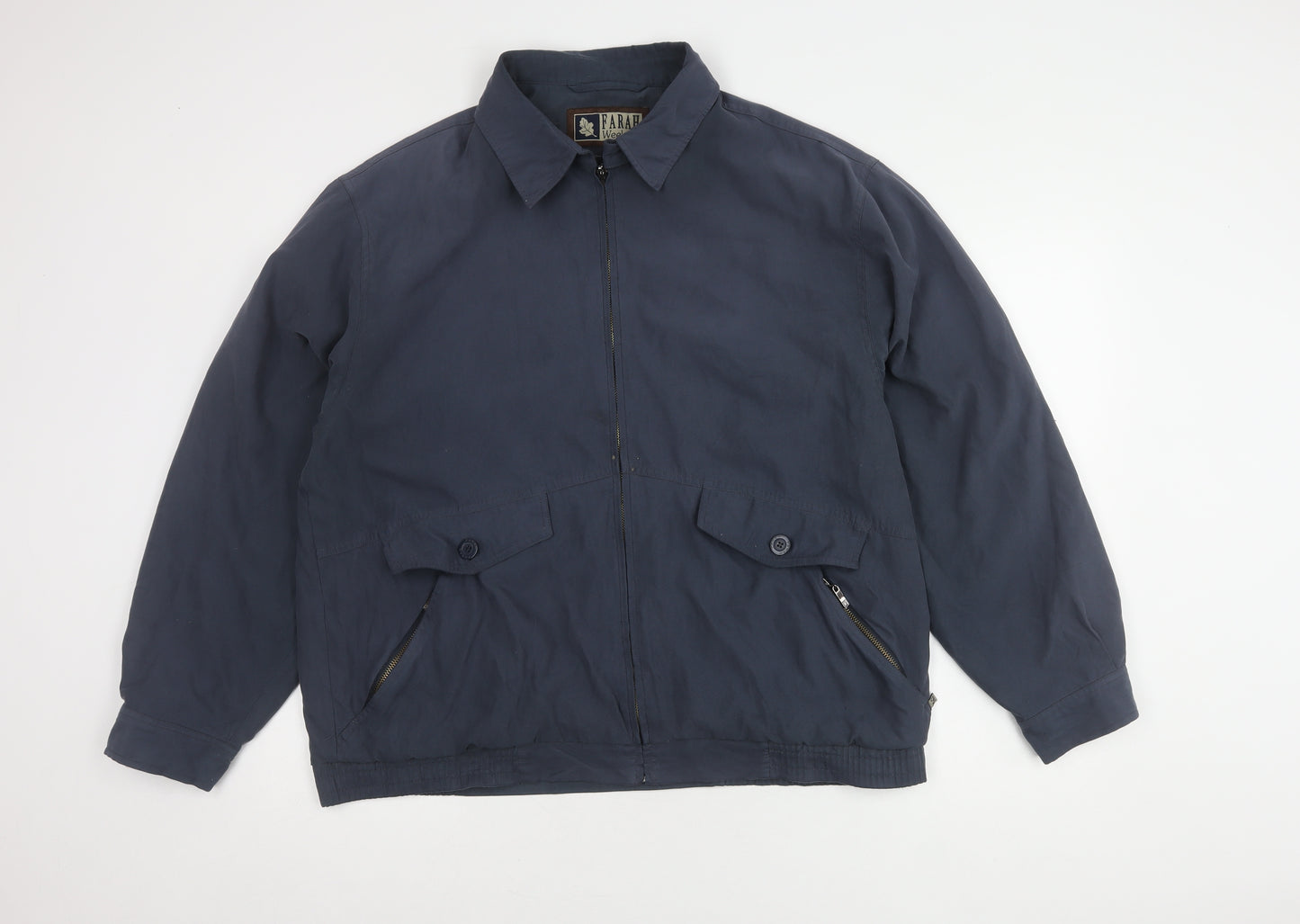 Farah Men's Blue Cotton-Nylon Casual Jacket L