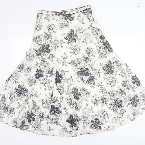 Marks and Spencer Women's White Floral Skirt Size 14