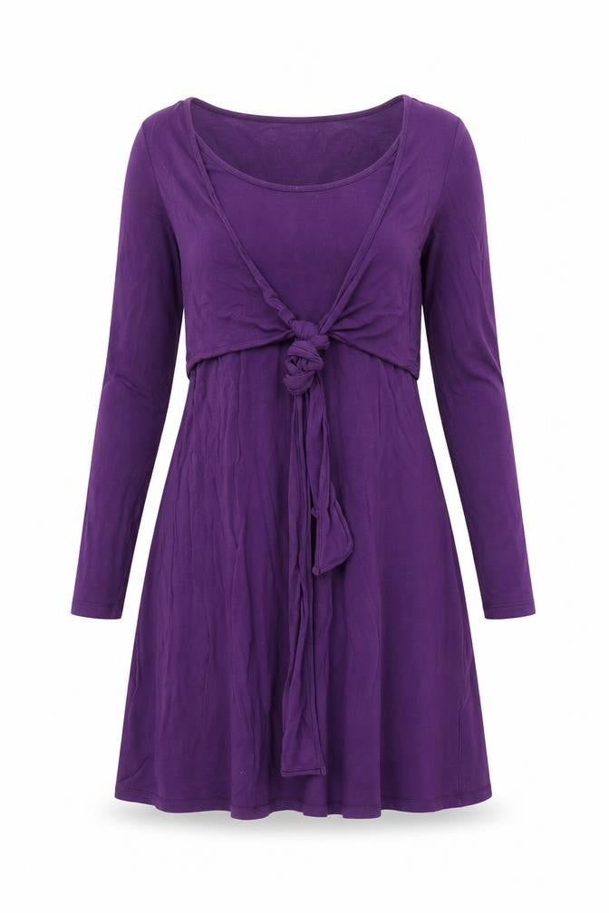 JoJo Maman Bébé Women's Purple Long Sleeve Dress