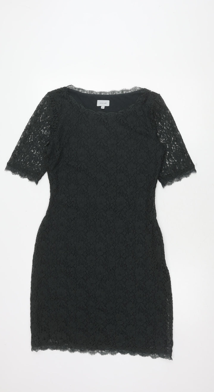 Jigsaw Black Lace Dress Medium Floral Women