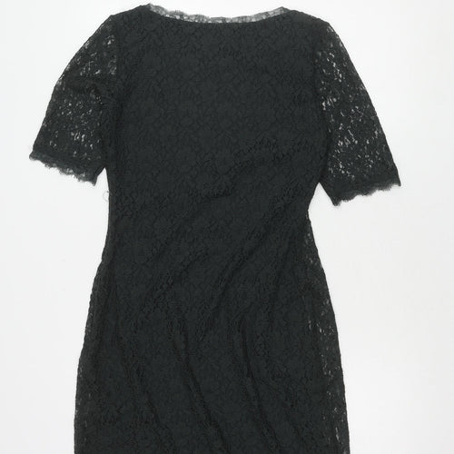 Jigsaw Black Lace Dress Medium Floral Women