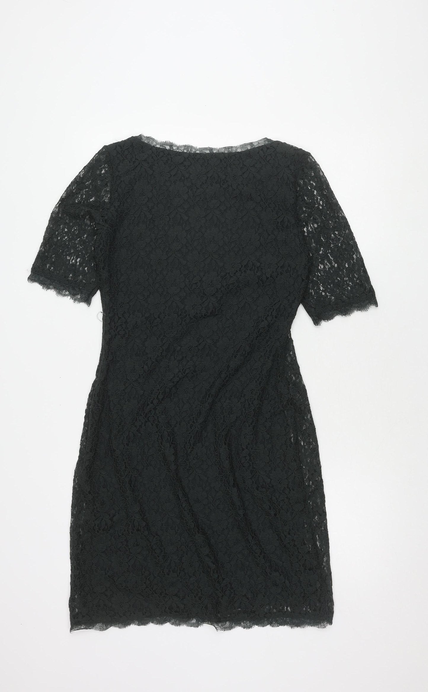 Jigsaw Black Lace Dress Medium Floral Women
