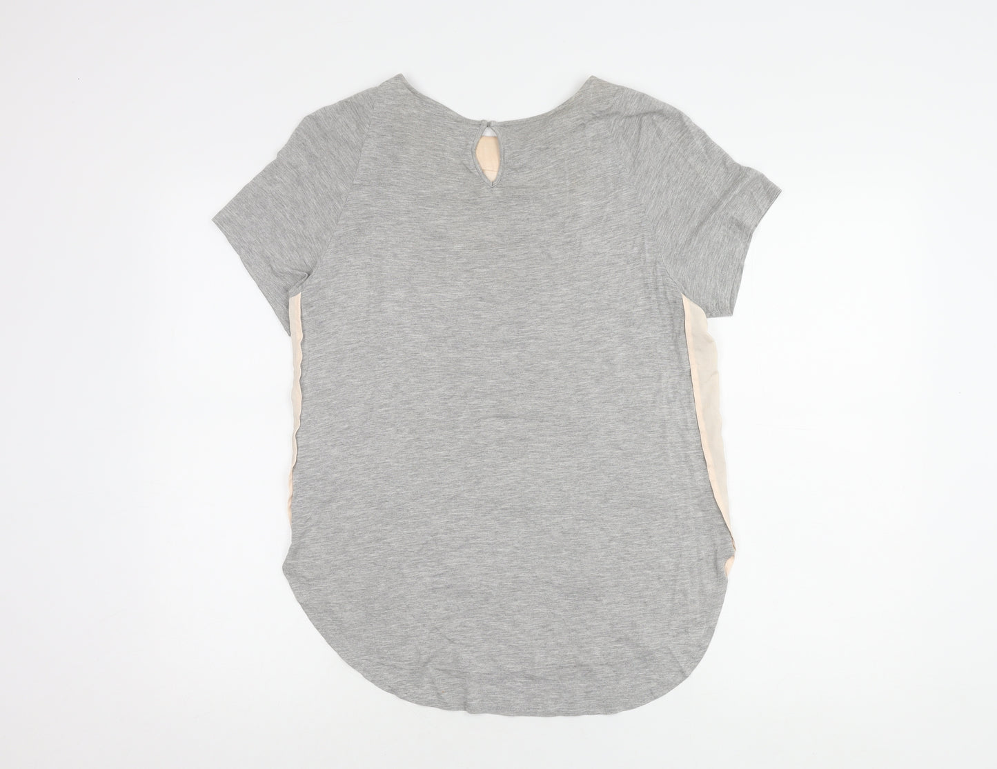 Warehouse Women's Grey Beaded Short Sleeve Top