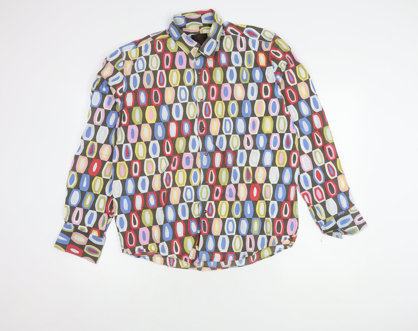 Provogue Men's Multicoloured Geometric Shirt L