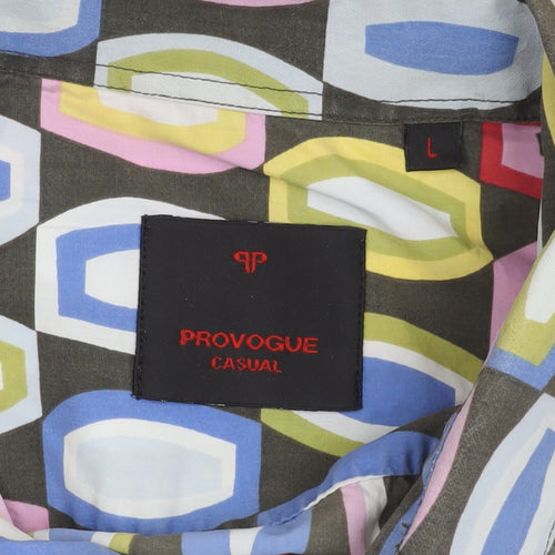 Provogue Men's Multicoloured Geometric Shirt L