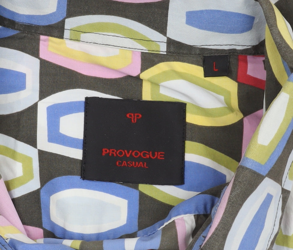 Provogue Men's Multicoloured Geometric Shirt L