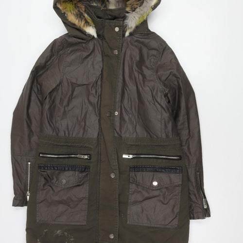 River Island Women's Brown Parka Size 10