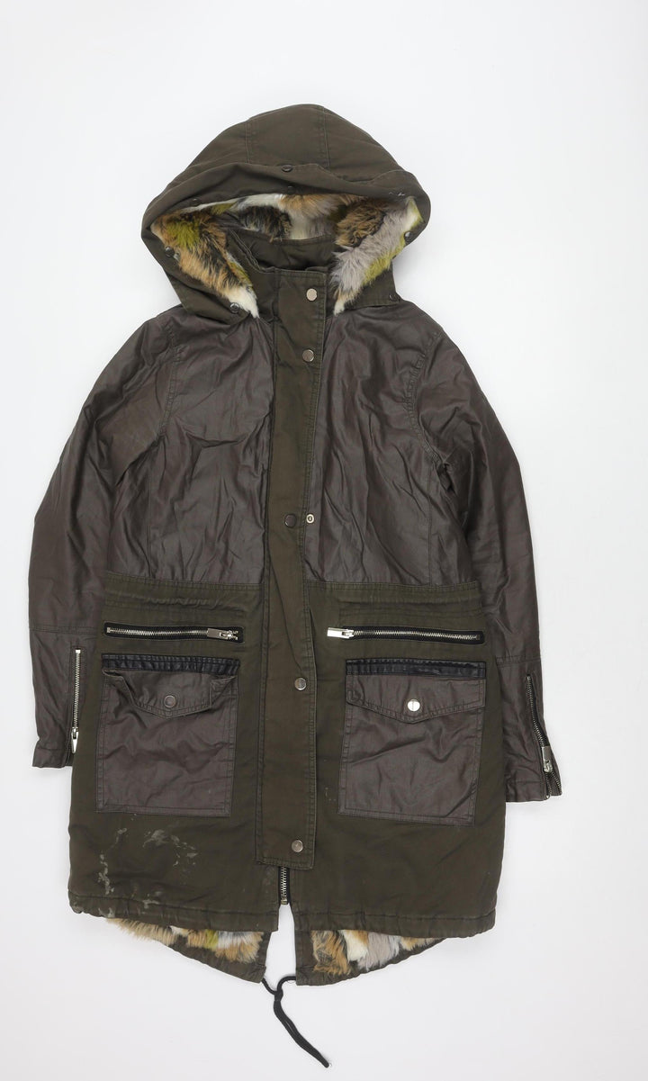 River Island Women's Brown Parka Size 10