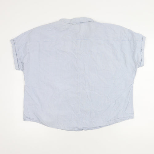 Marks & Spencer Women's Blue Striped Button-Up Shirt