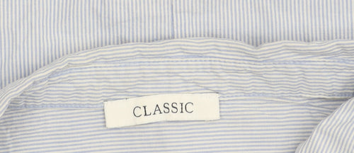 Marks & Spencer Women's Blue Striped Button-Up Shirt