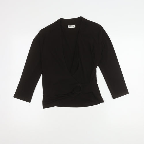 Basler Women's Black Wrap Top, Size 8, Elegant Style