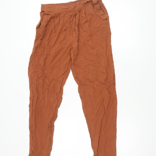 Esmaia Women's Brown Relaxed Trousers Size 10