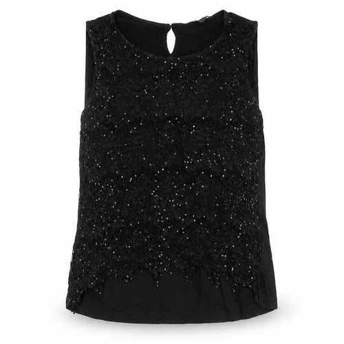 Dorothy Perkins Women Black Sequin Sleeveless Top UK16