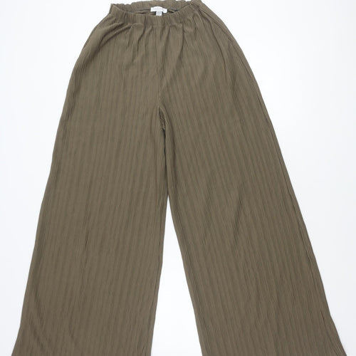 Topshop Women's Grey Wide-Leg Trousers Size 6