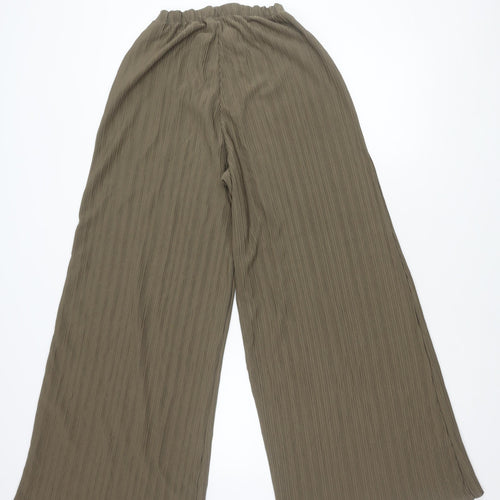 Topshop Women's Grey Wide-Leg Trousers Size 6