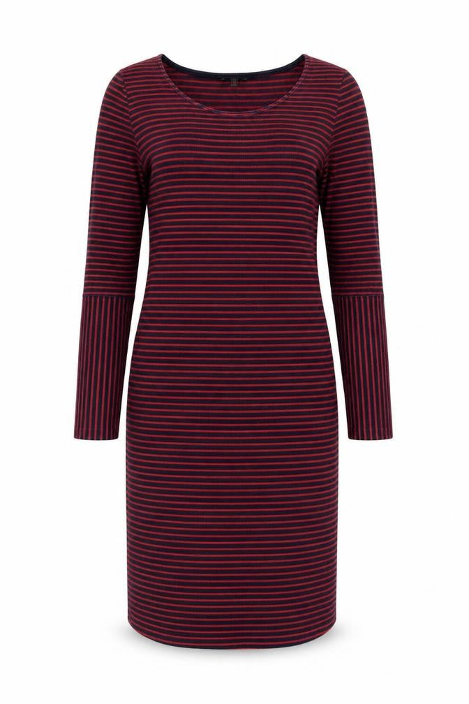 Front view of People Tree Women's Multicoloured Striped Dress, size 12