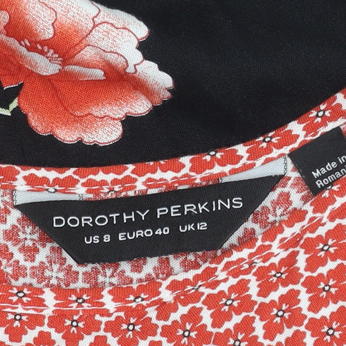 Dorothy Perkins Women's Black Floral Dress Size 12