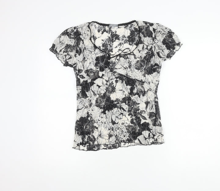 Per Una Women's Multicoloured Floral Lace Blouse Size 12