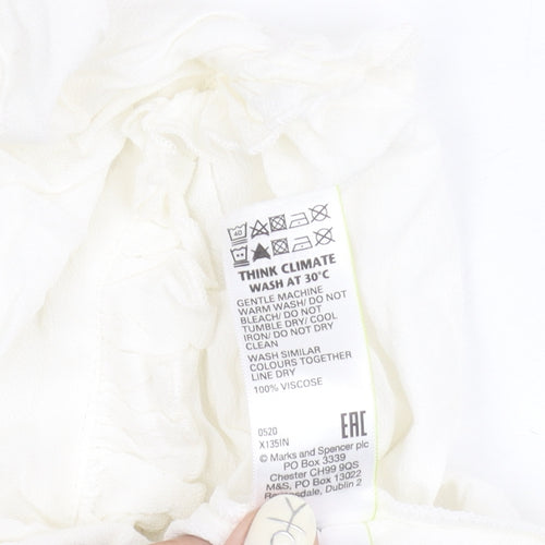 Marks and Spencer Women's Ivory Long Sleeve Top Size 14