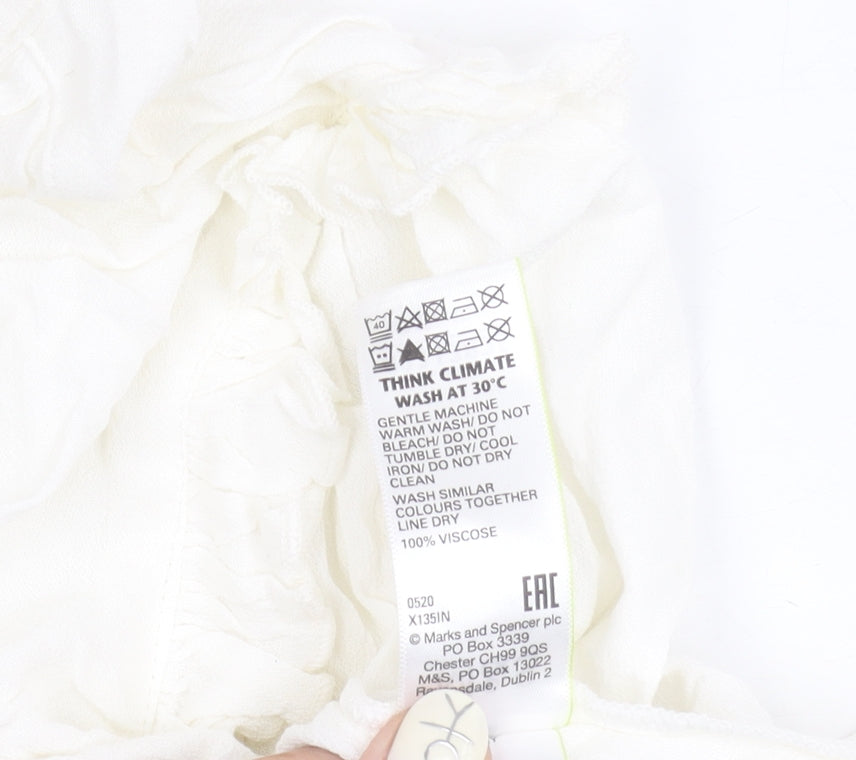 Marks and Spencer Women's Ivory Long Sleeve Top Size 14