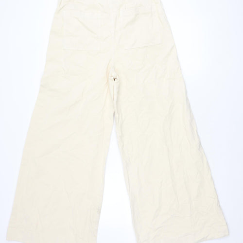 Per Una Women's Beige Wide-Leg Trousers Size 12