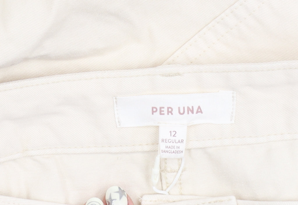 Per Una Women's Beige Wide-Leg Trousers Size 12