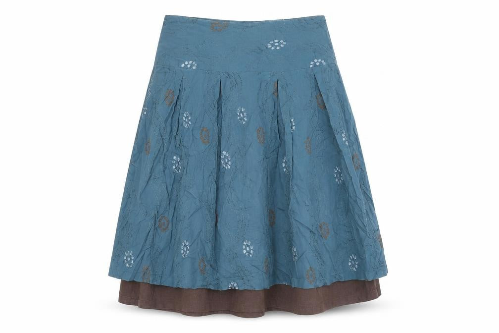 Front view of Simple Wish Women's Blue A-Line Skirt, size 12, Elegant