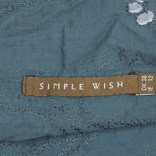 Simple Wish Women's Blue A-Line Skirt Size 12, Elegant