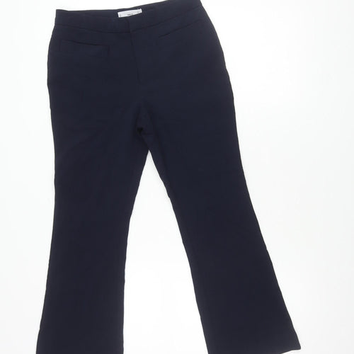 MNG Women's Blue Trousers Size 8 Straight Leg