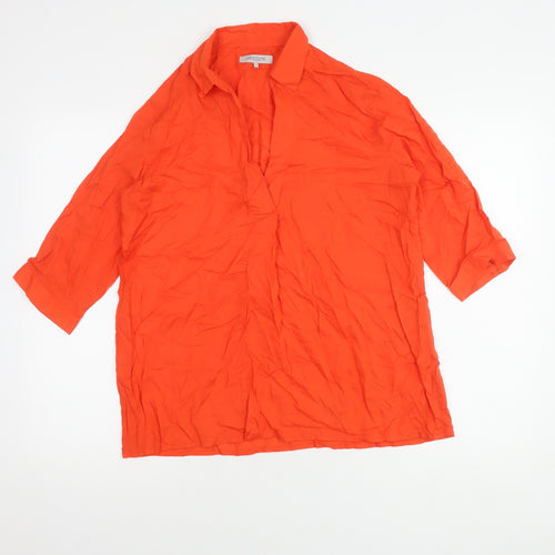 Great Plains Women's Orange Collared Shirt, Size S